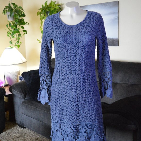 Mikarose Dresses & Skirts - Mikarose Knit Croched Dress Fall Autumn Modest Spring Western